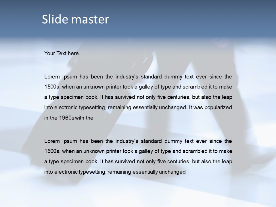 Man Rushing Through An Airport Terminal PowerPoint Template