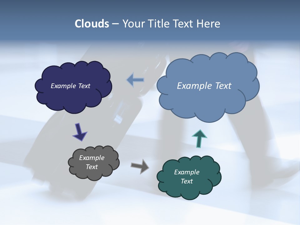 Man Rushing Through An Airport Terminal PowerPoint Template