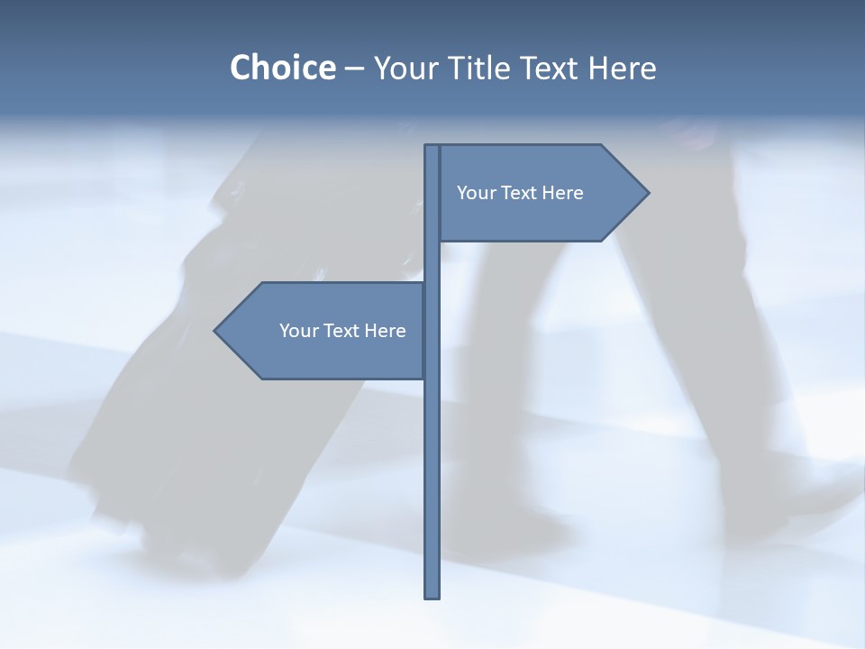 Man Rushing Through An Airport Terminal PowerPoint Template