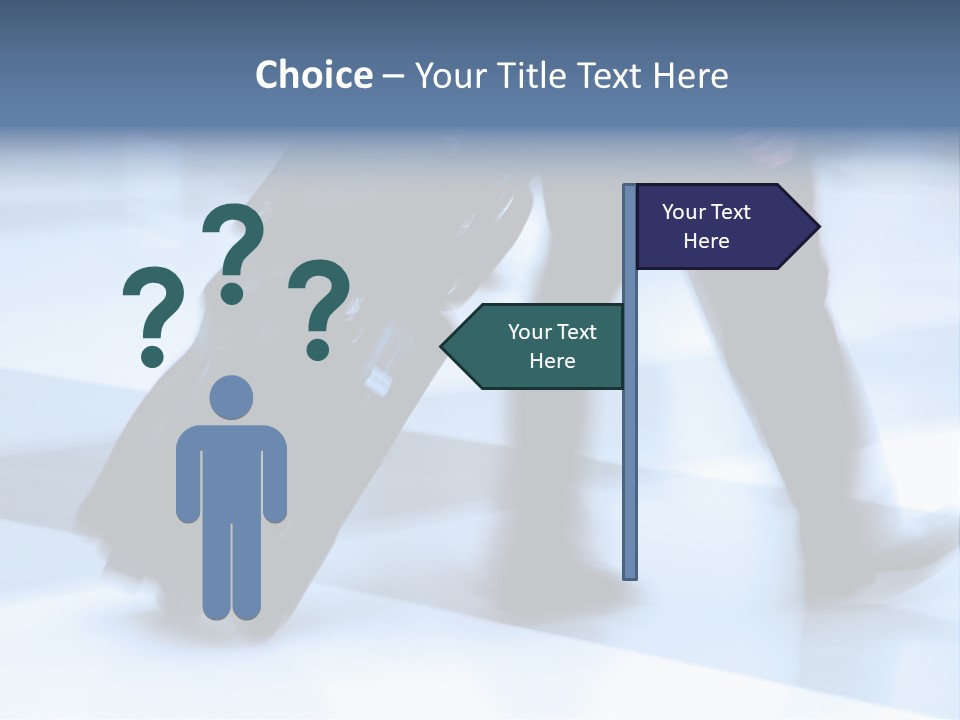 Man Rushing Through An Airport Terminal PowerPoint Template
