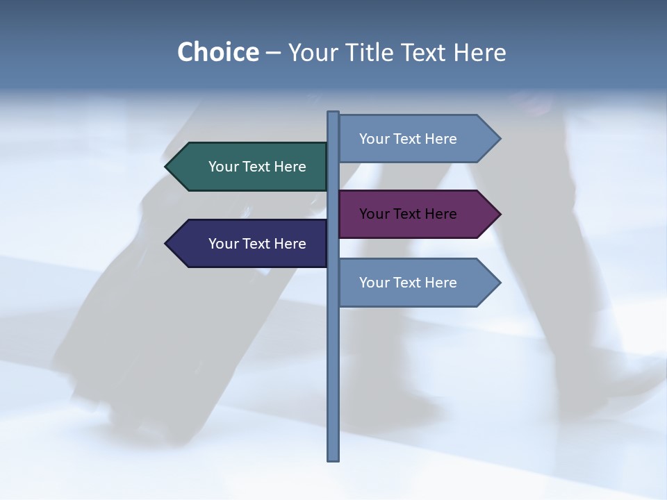 Man Rushing Through An Airport Terminal PowerPoint Template