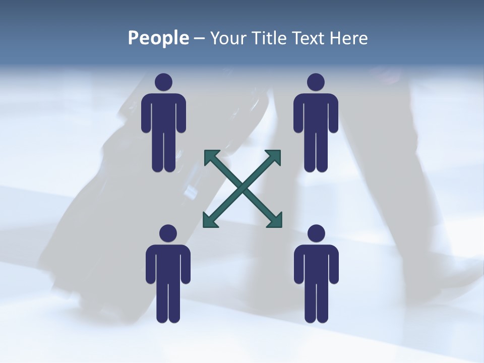 Man Rushing Through An Airport Terminal PowerPoint Template