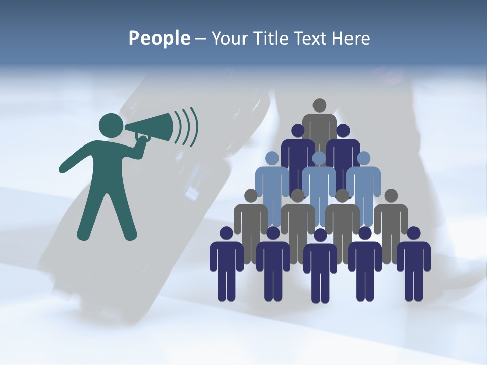 Man Rushing Through An Airport Terminal PowerPoint Template