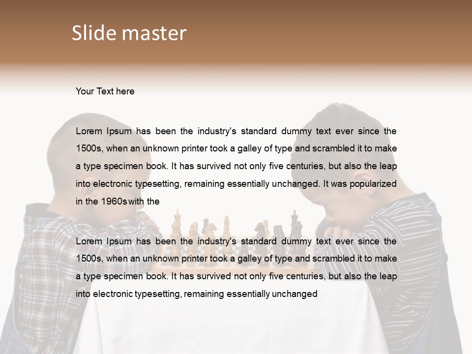 Two Brothers Playing Chess PowerPoint Template