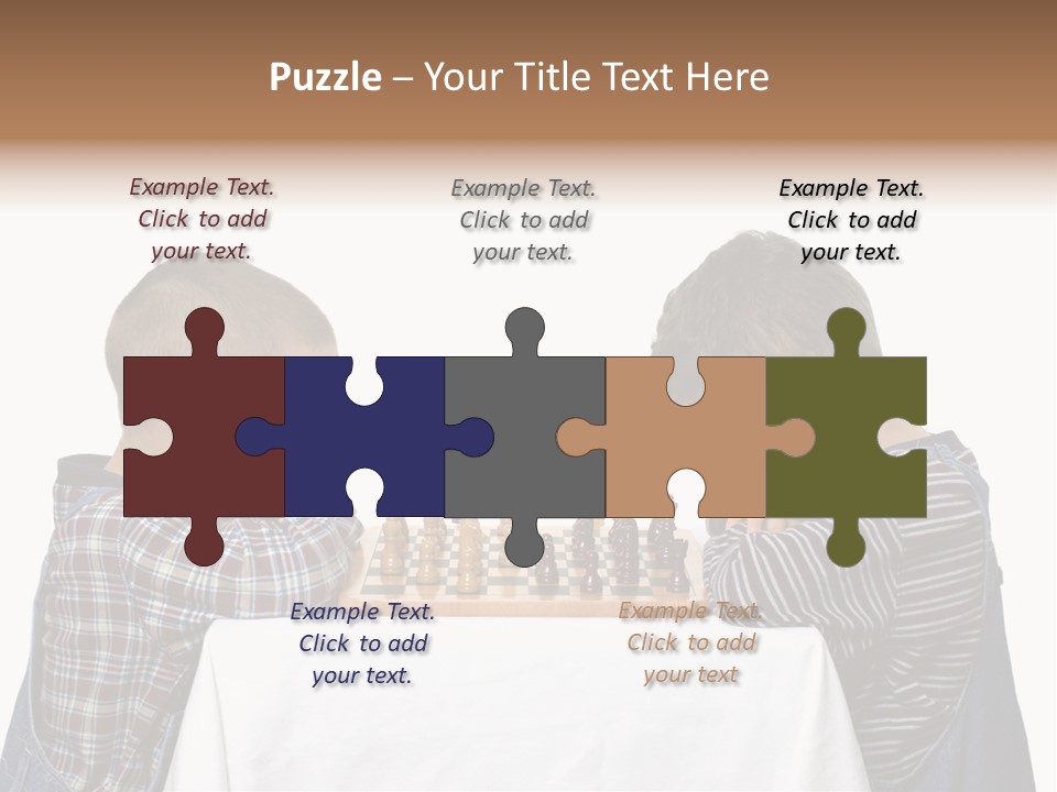 Two Brothers Playing Chess PowerPoint Template