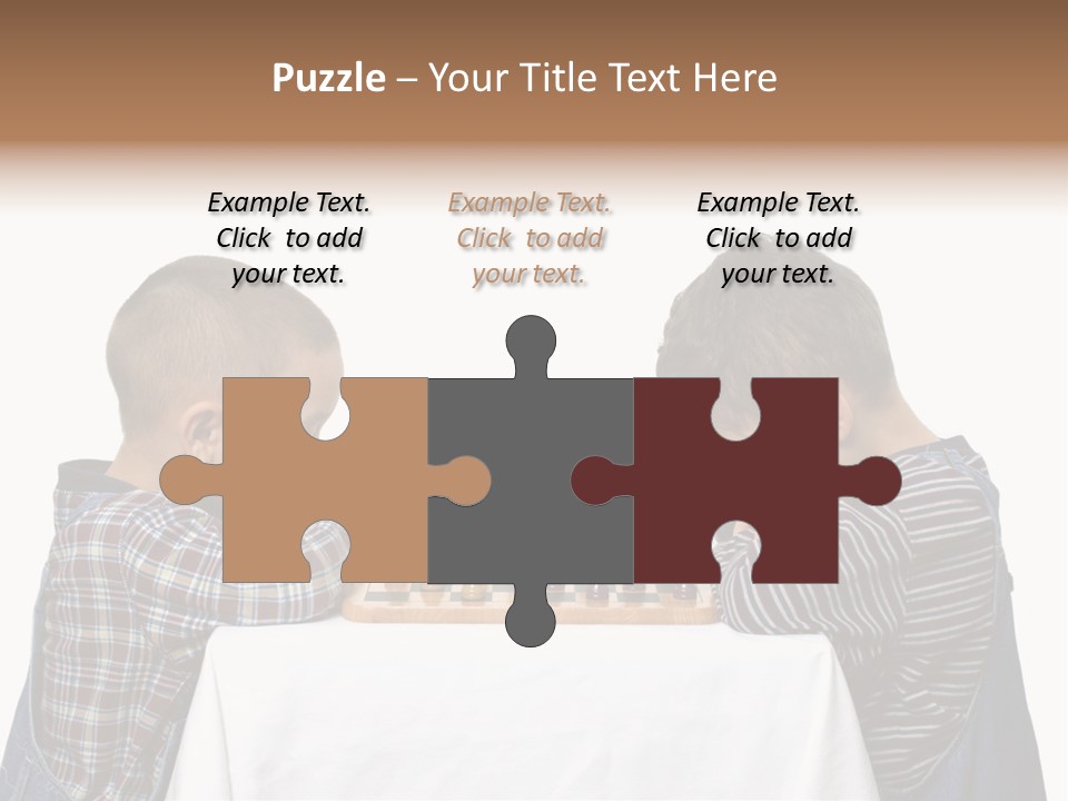 Two Brothers Playing Chess PowerPoint Template