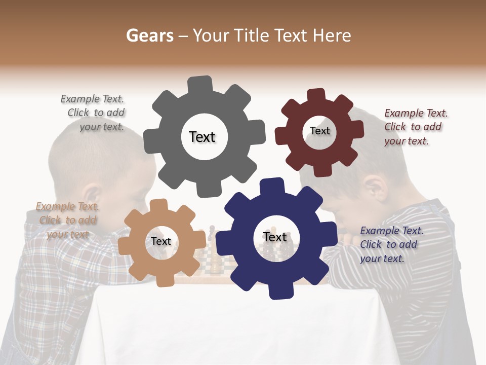 Two Brothers Playing Chess PowerPoint Template