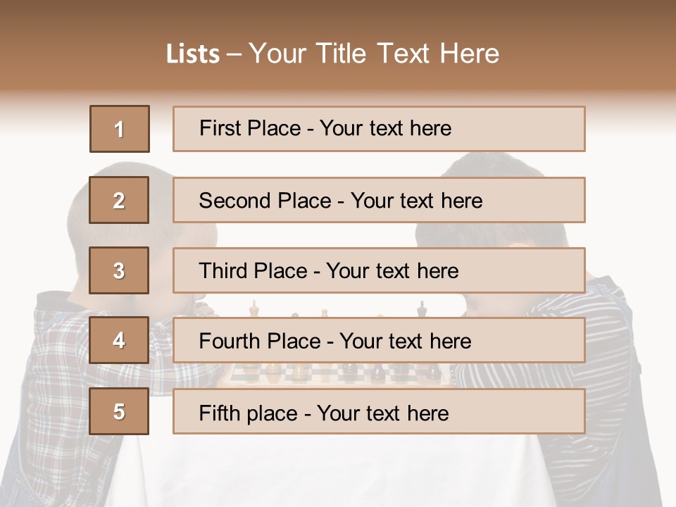 Two Brothers Playing Chess PowerPoint Template
