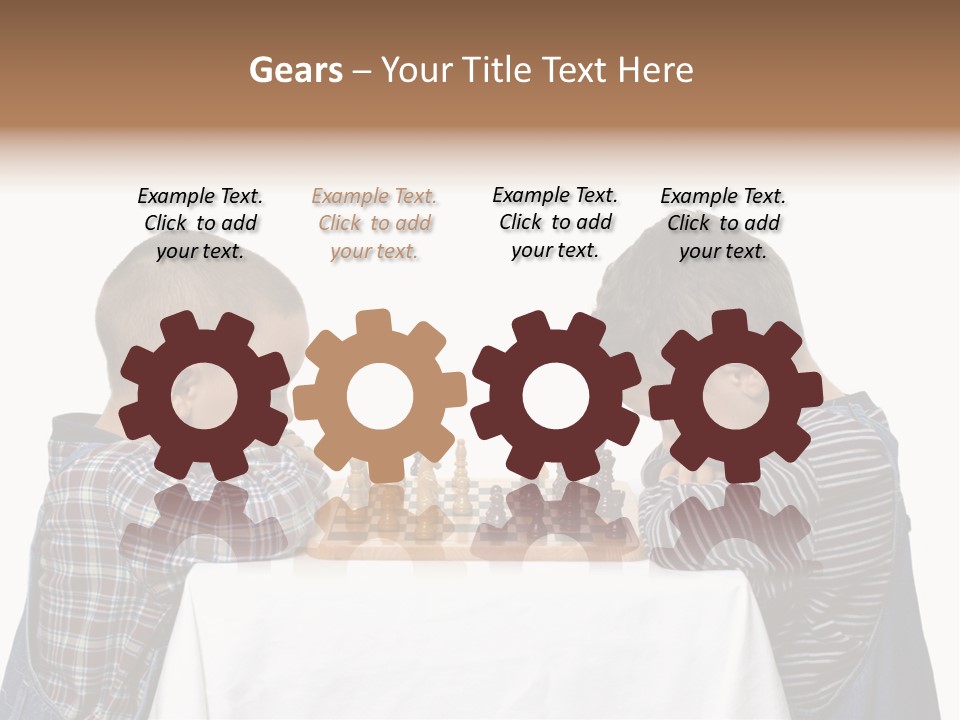 Two Brothers Playing Chess PowerPoint Template