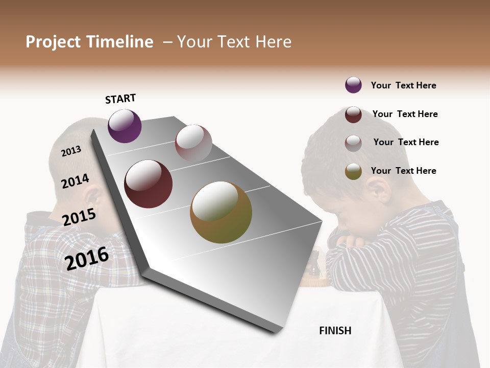 Two Brothers Playing Chess PowerPoint Template