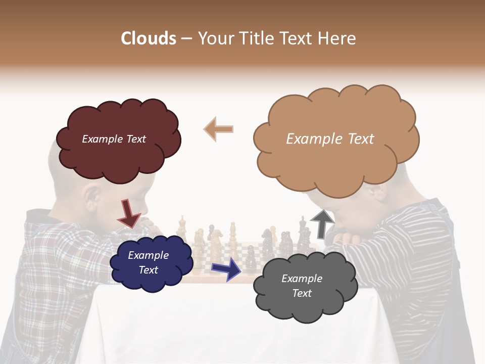 Two Brothers Playing Chess PowerPoint Template