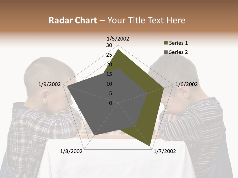 Two Brothers Playing Chess PowerPoint Template