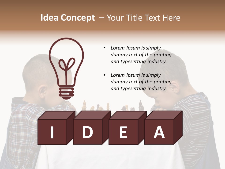 Two Brothers Playing Chess PowerPoint Template