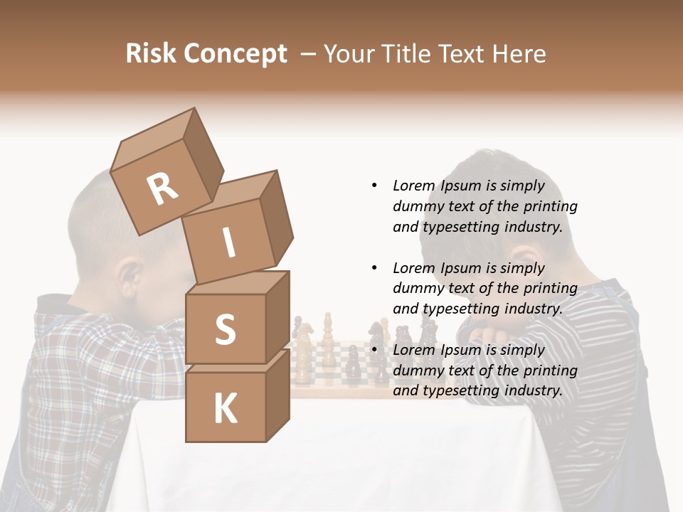Two Brothers Playing Chess PowerPoint Template