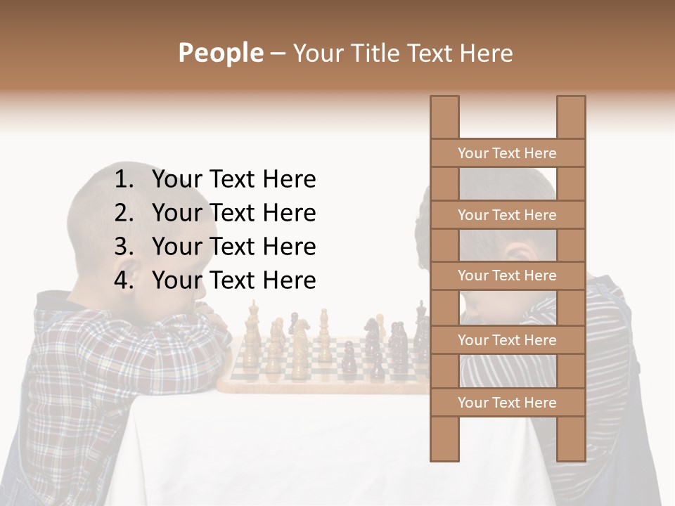 Two Brothers Playing Chess PowerPoint Template