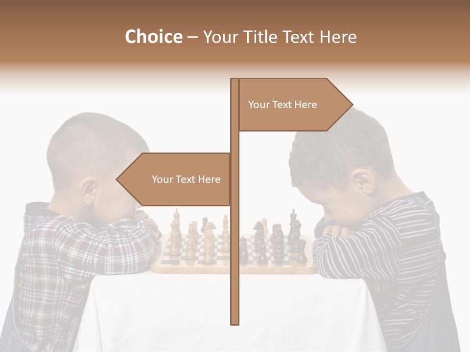 Two Brothers Playing Chess PowerPoint Template