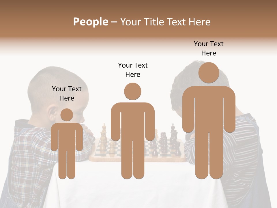 Two Brothers Playing Chess PowerPoint Template