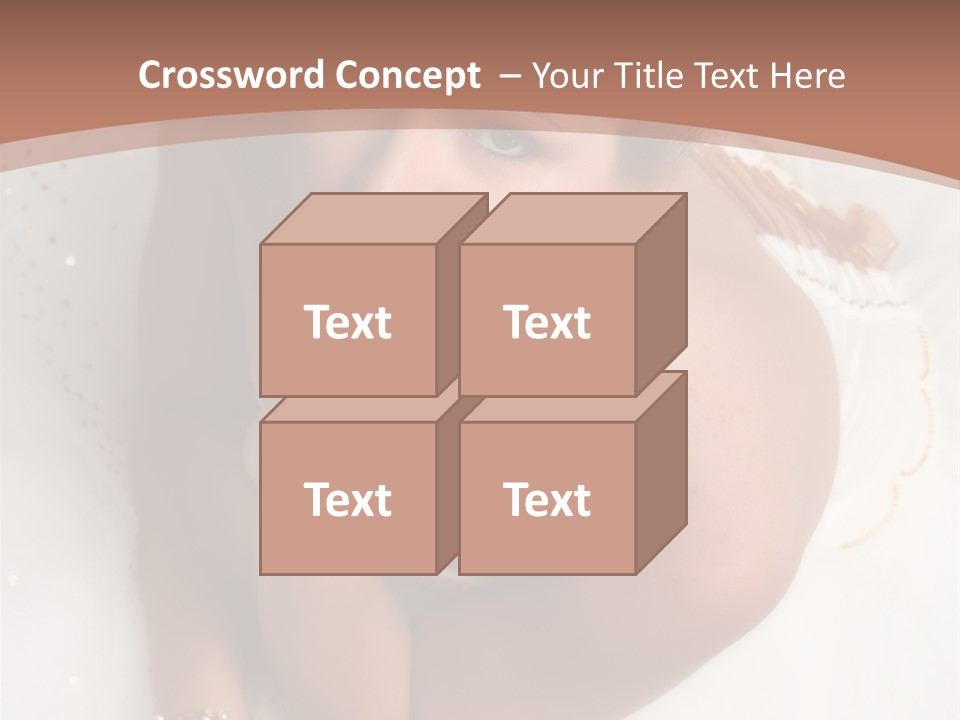 Bride Sitting On Floor Looking Up At Camera. Soft Dreamy Look, Sharp Eyes And Facial Features PowerPoint Template