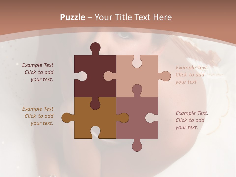 Bride Sitting On Floor Looking Up At Camera. Soft Dreamy Look, Sharp Eyes And Facial Features PowerPoint Template