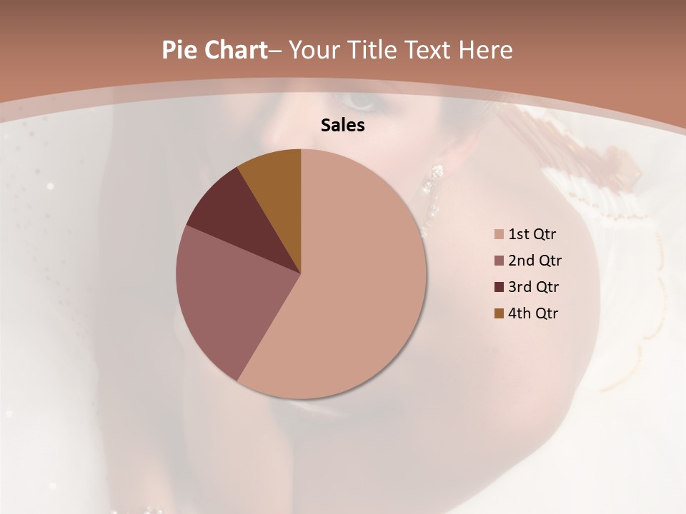 Bride Sitting On Floor Looking Up At Camera. Soft Dreamy Look, Sharp Eyes And Facial Features PowerPoint Template