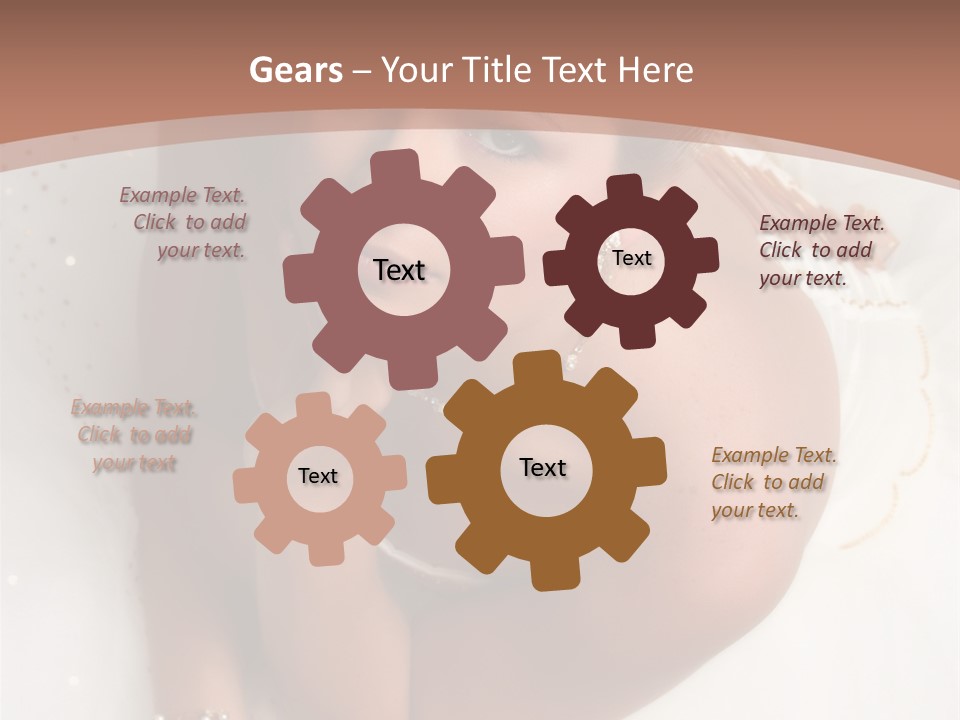 Bride Sitting On Floor Looking Up At Camera. Soft Dreamy Look, Sharp Eyes And Facial Features PowerPoint Template