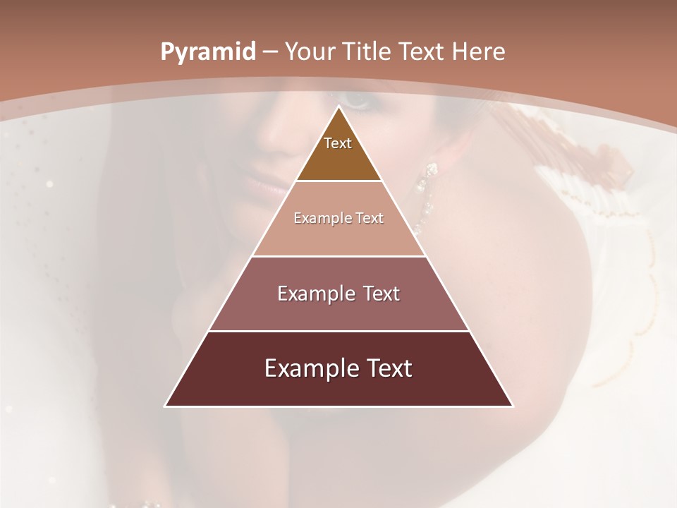 Bride Sitting On Floor Looking Up At Camera. Soft Dreamy Look, Sharp Eyes And Facial Features PowerPoint Template