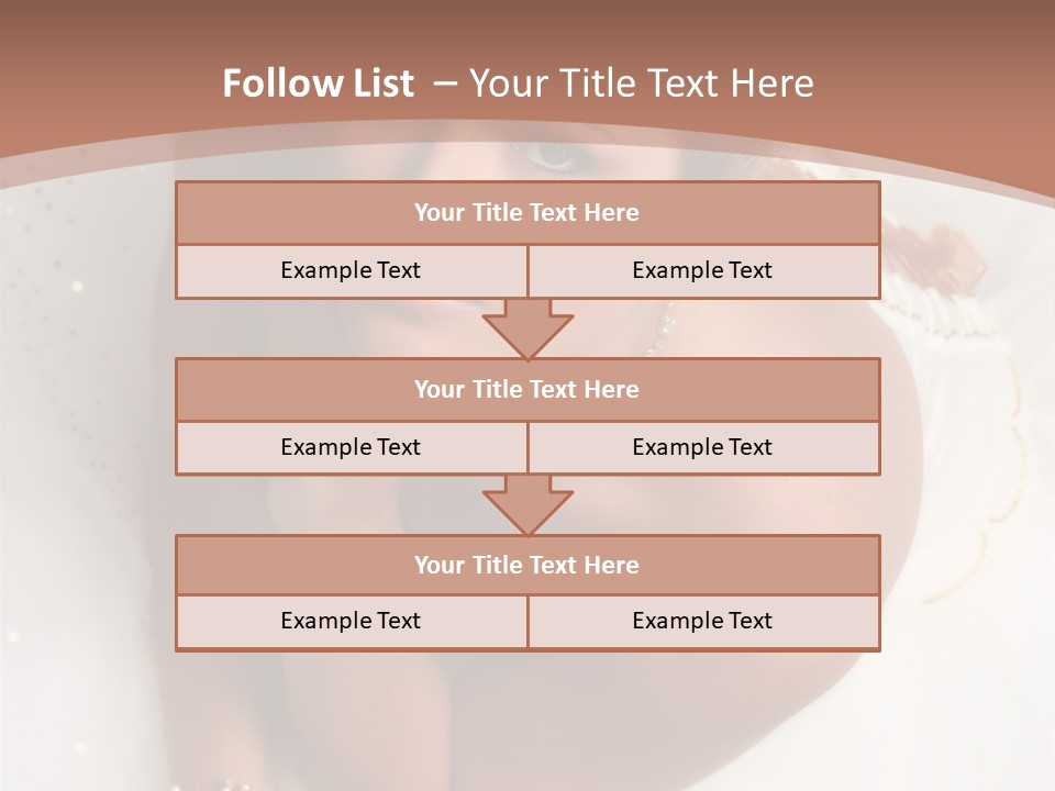 Bride Sitting On Floor Looking Up At Camera. Soft Dreamy Look, Sharp Eyes And Facial Features PowerPoint Template