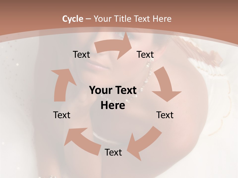 Bride Sitting On Floor Looking Up At Camera. Soft Dreamy Look, Sharp Eyes And Facial Features PowerPoint Template