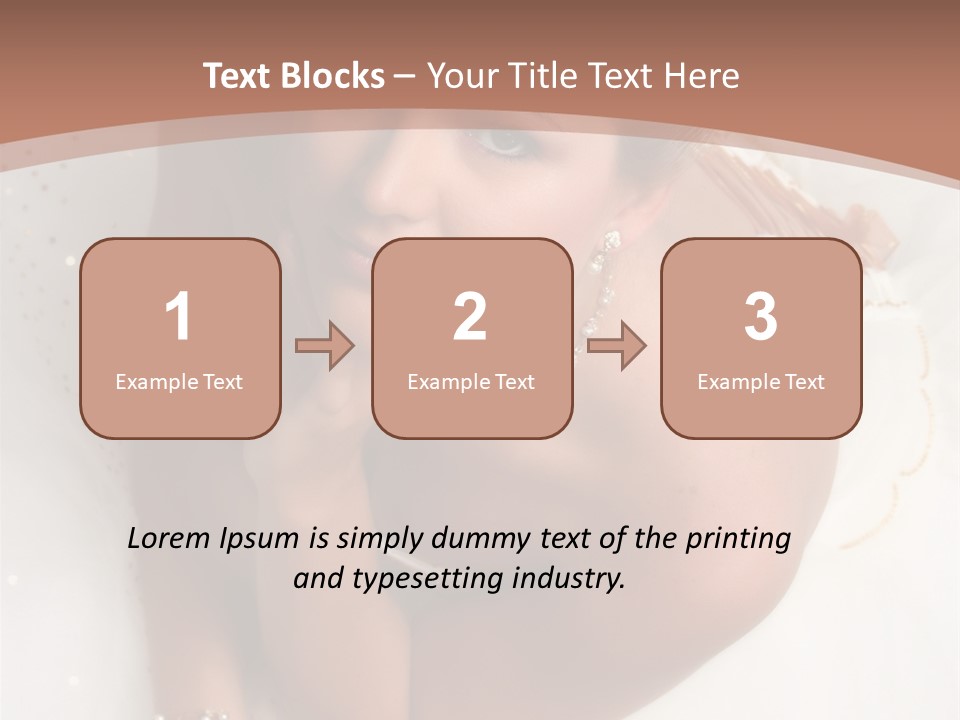 Bride Sitting On Floor Looking Up At Camera. Soft Dreamy Look, Sharp Eyes And Facial Features PowerPoint Template