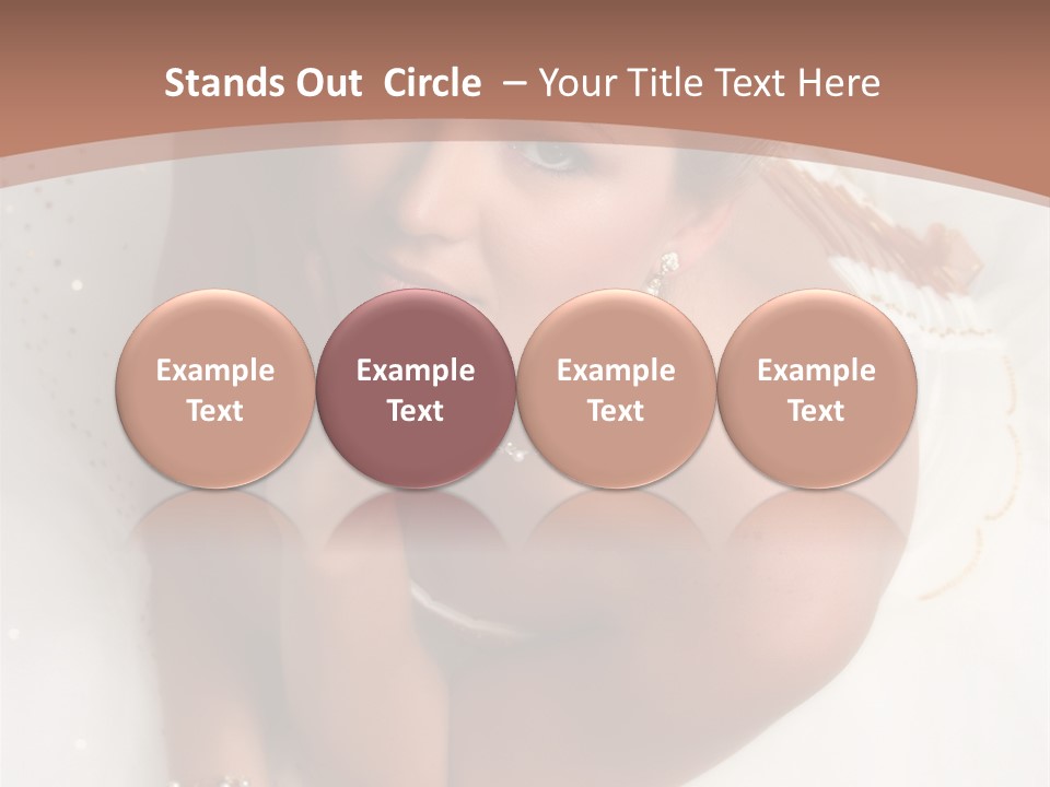 Bride Sitting On Floor Looking Up At Camera. Soft Dreamy Look, Sharp Eyes And Facial Features PowerPoint Template