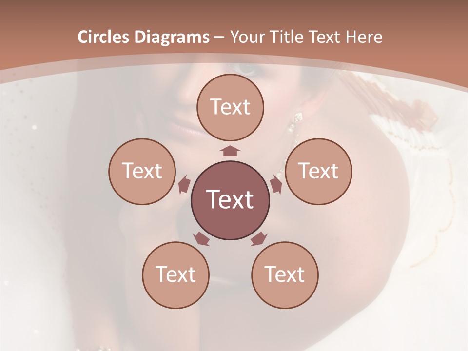 Bride Sitting On Floor Looking Up At Camera. Soft Dreamy Look, Sharp Eyes And Facial Features PowerPoint Template