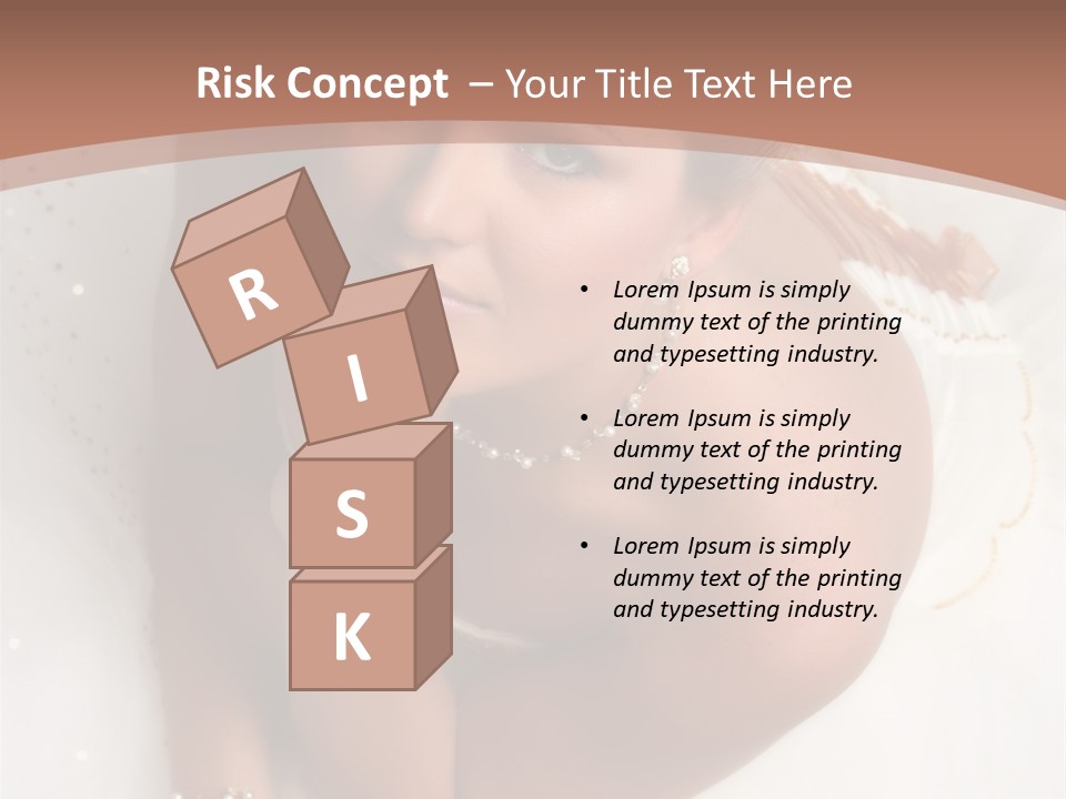 Bride Sitting On Floor Looking Up At Camera. Soft Dreamy Look, Sharp Eyes And Facial Features PowerPoint Template