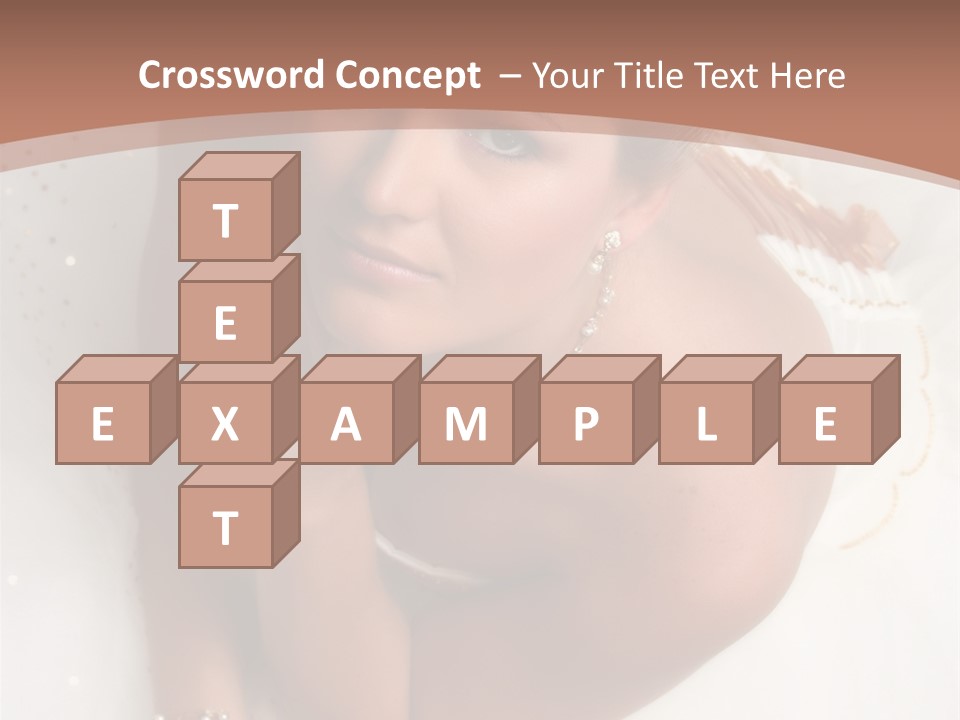 Bride Sitting On Floor Looking Up At Camera. Soft Dreamy Look, Sharp Eyes And Facial Features PowerPoint Template