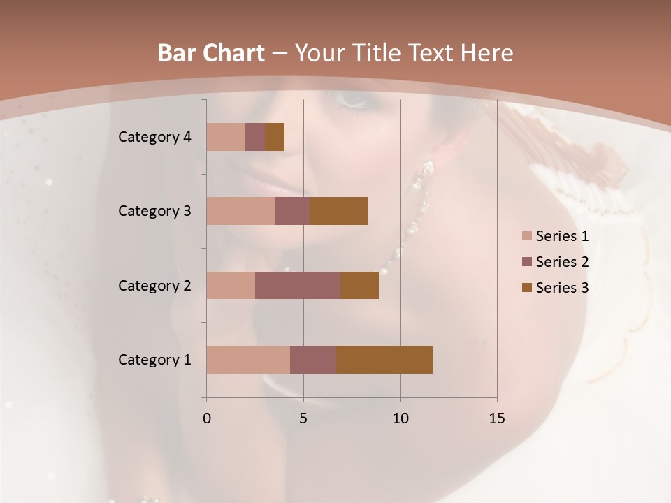 Bride Sitting On Floor Looking Up At Camera. Soft Dreamy Look, Sharp Eyes And Facial Features PowerPoint Template