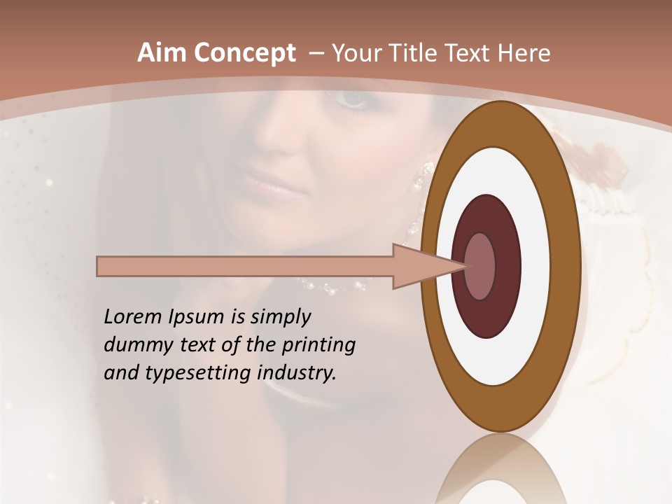 Bride Sitting On Floor Looking Up At Camera. Soft Dreamy Look, Sharp Eyes And Facial Features PowerPoint Template