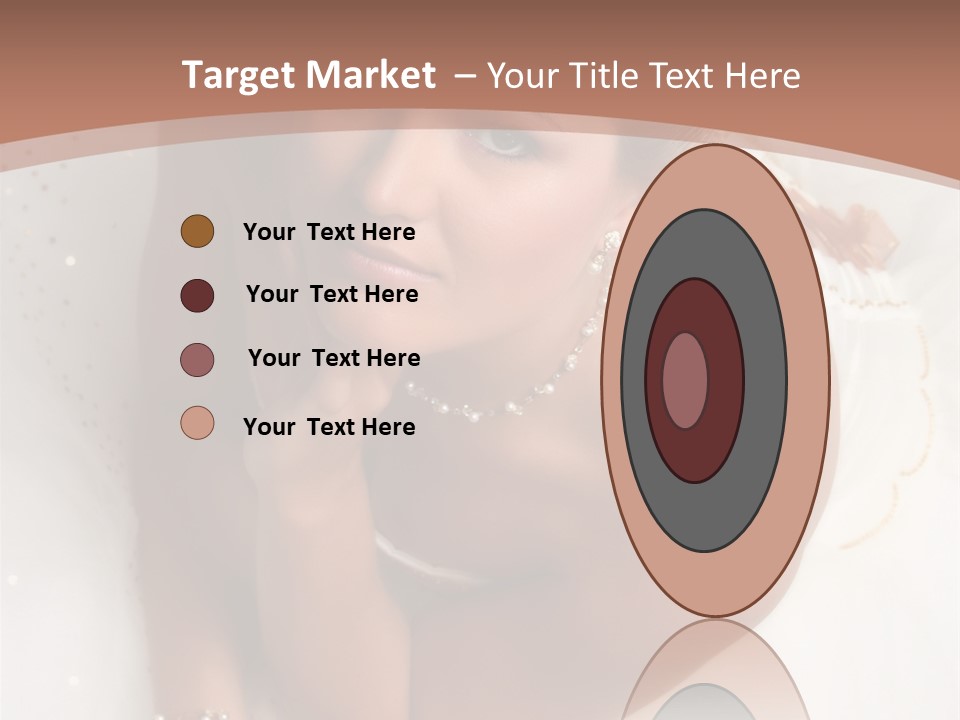 Bride Sitting On Floor Looking Up At Camera. Soft Dreamy Look, Sharp Eyes And Facial Features PowerPoint Template