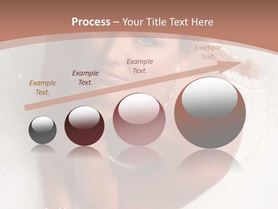 Bride Sitting On Floor Looking Up At Camera. Soft Dreamy Look, Sharp Eyes And Facial Features PowerPoint Template