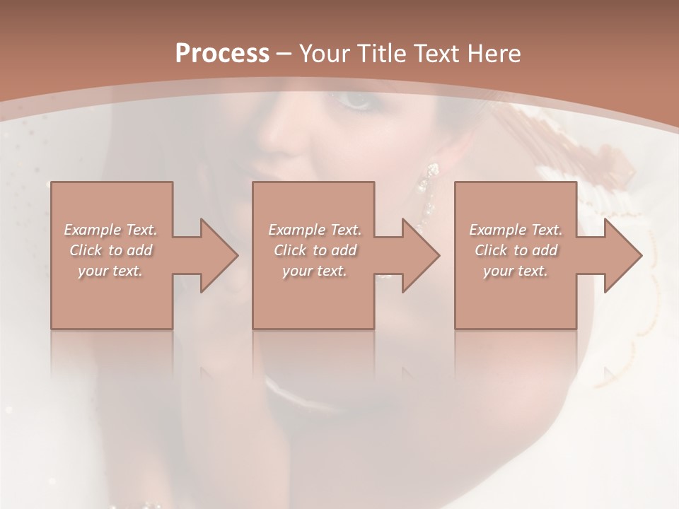 Bride Sitting On Floor Looking Up At Camera. Soft Dreamy Look, Sharp Eyes And Facial Features PowerPoint Template