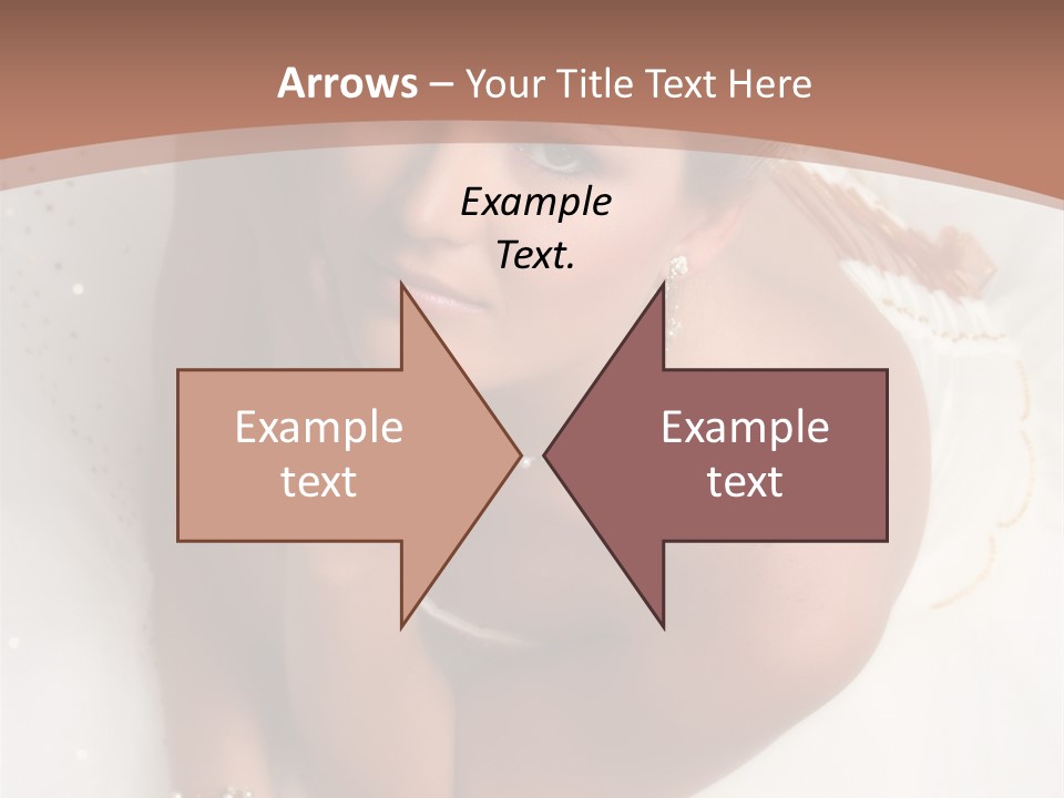 Bride Sitting On Floor Looking Up At Camera. Soft Dreamy Look, Sharp Eyes And Facial Features PowerPoint Template