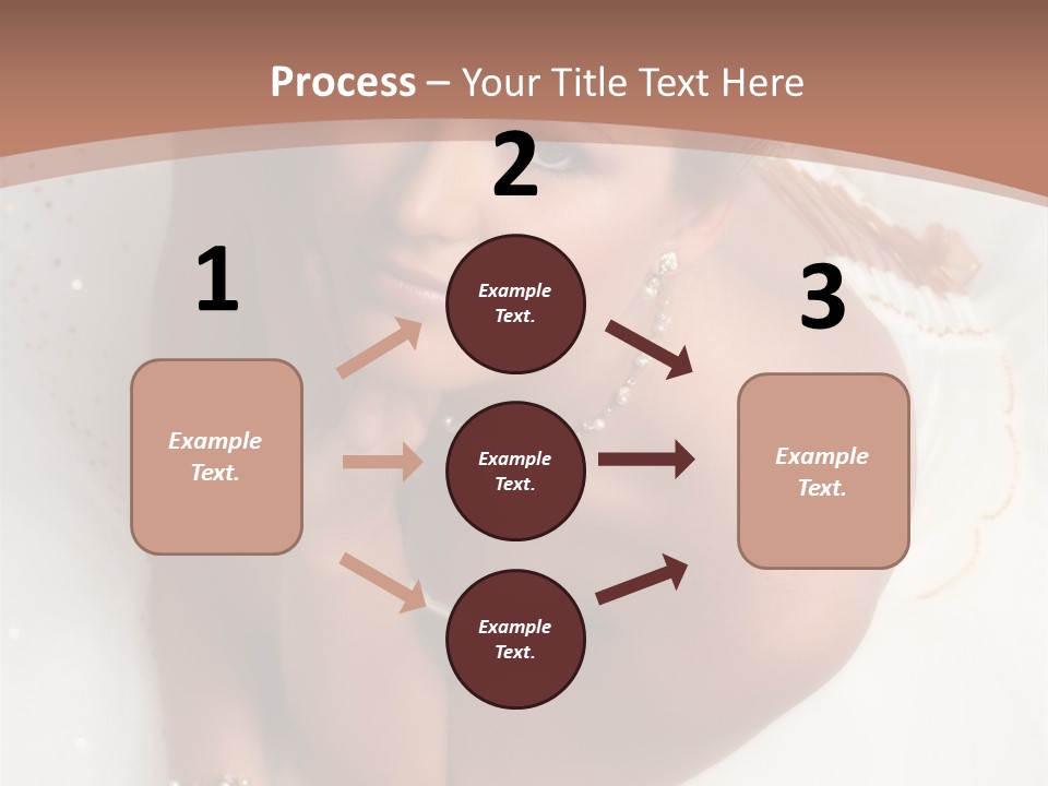 Bride Sitting On Floor Looking Up At Camera. Soft Dreamy Look, Sharp Eyes And Facial Features PowerPoint Template