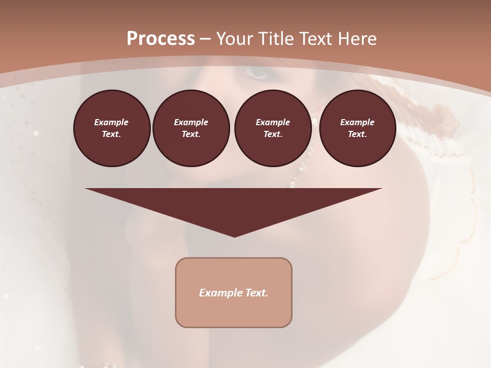 Bride Sitting On Floor Looking Up At Camera. Soft Dreamy Look, Sharp Eyes And Facial Features PowerPoint Template