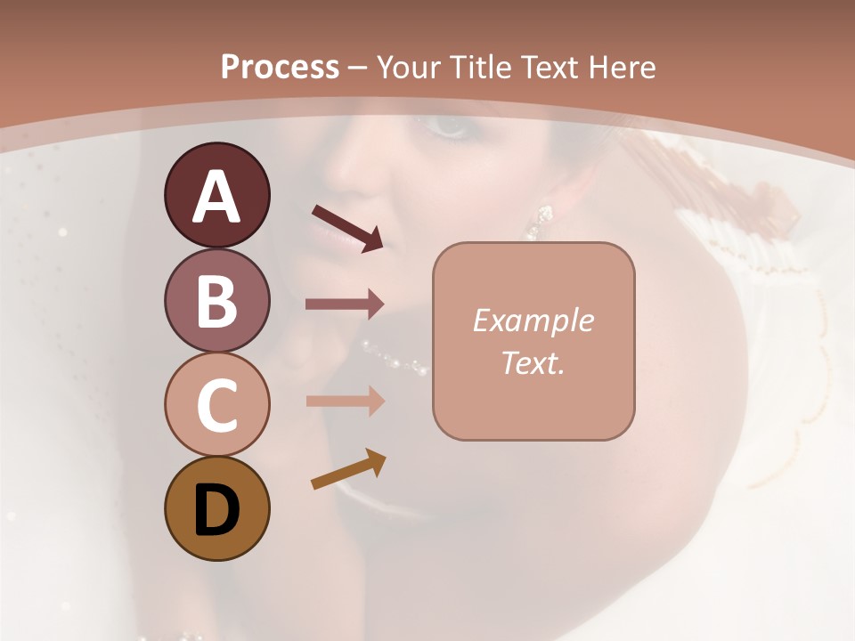 Bride Sitting On Floor Looking Up At Camera. Soft Dreamy Look, Sharp Eyes And Facial Features PowerPoint Template