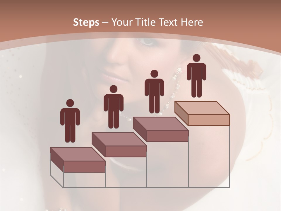 Bride Sitting On Floor Looking Up At Camera. Soft Dreamy Look, Sharp Eyes And Facial Features PowerPoint Template