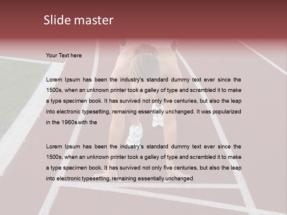 A Pretty Woman At The Starting Line Ready To Race PowerPoint Template