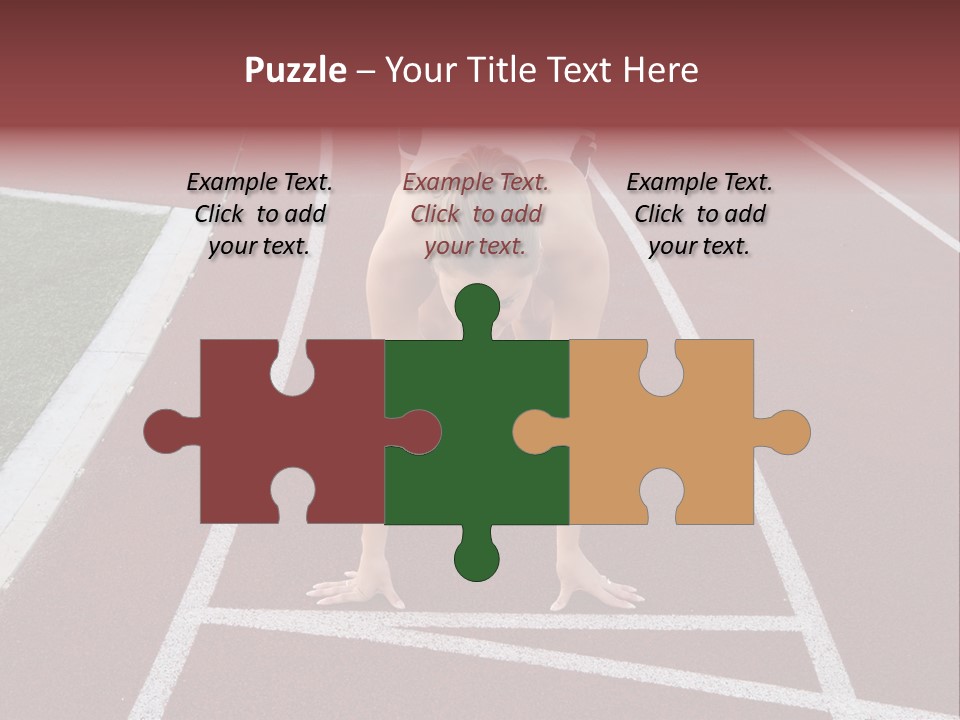 A Pretty Woman At The Starting Line Ready To Race PowerPoint Template