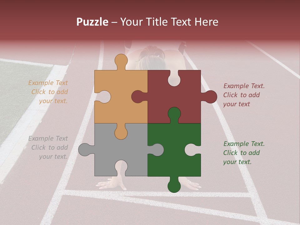 A Pretty Woman At The Starting Line Ready To Race PowerPoint Template