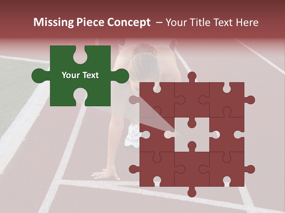 A Pretty Woman At The Starting Line Ready To Race PowerPoint Template