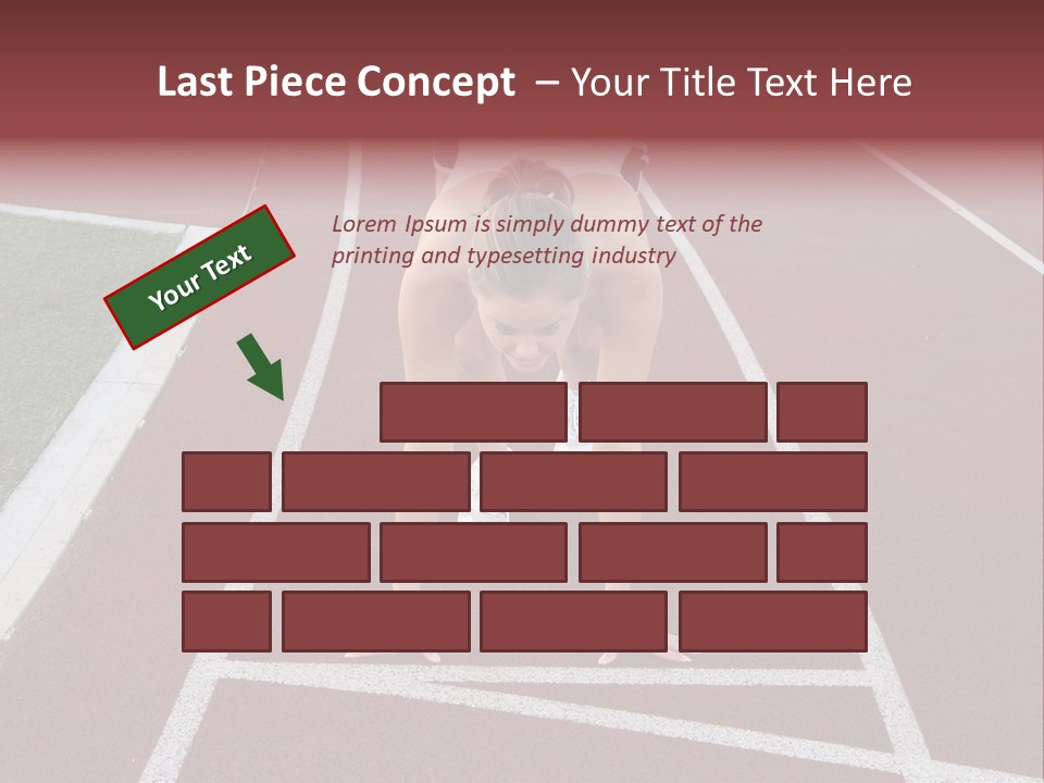 A Pretty Woman At The Starting Line Ready To Race PowerPoint Template