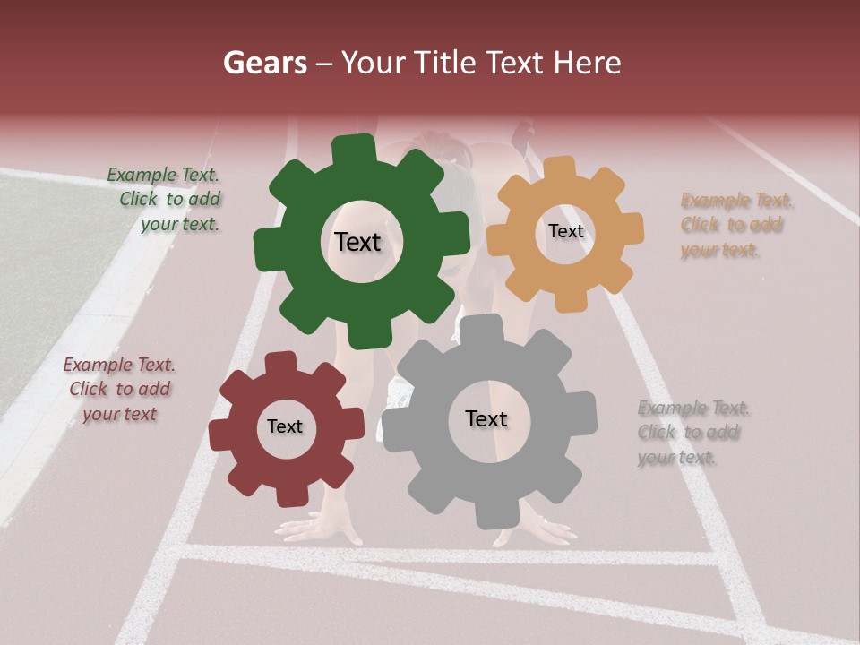 A Pretty Woman At The Starting Line Ready To Race PowerPoint Template