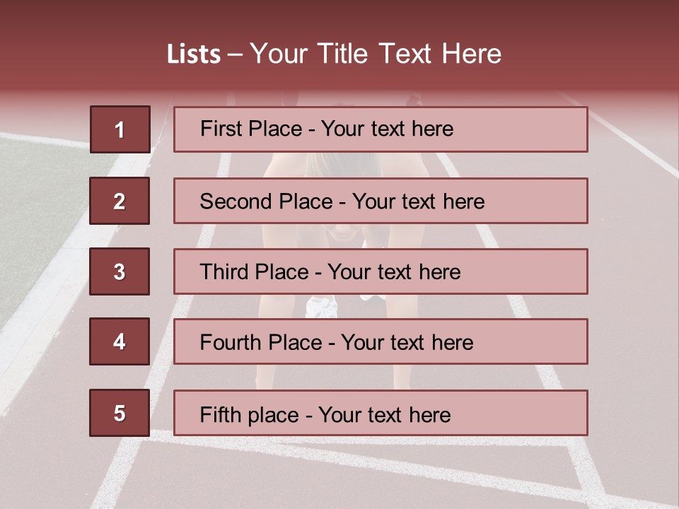 A Pretty Woman At The Starting Line Ready To Race PowerPoint Template